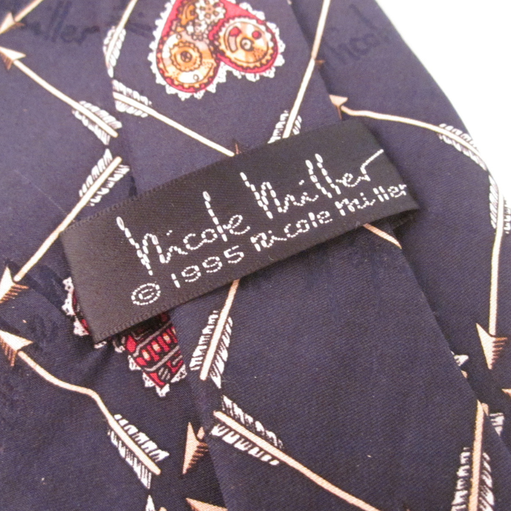 NICOLE MILLER Silk Necktie THE LOVE MACHINE Navy - Picture 6 of 8